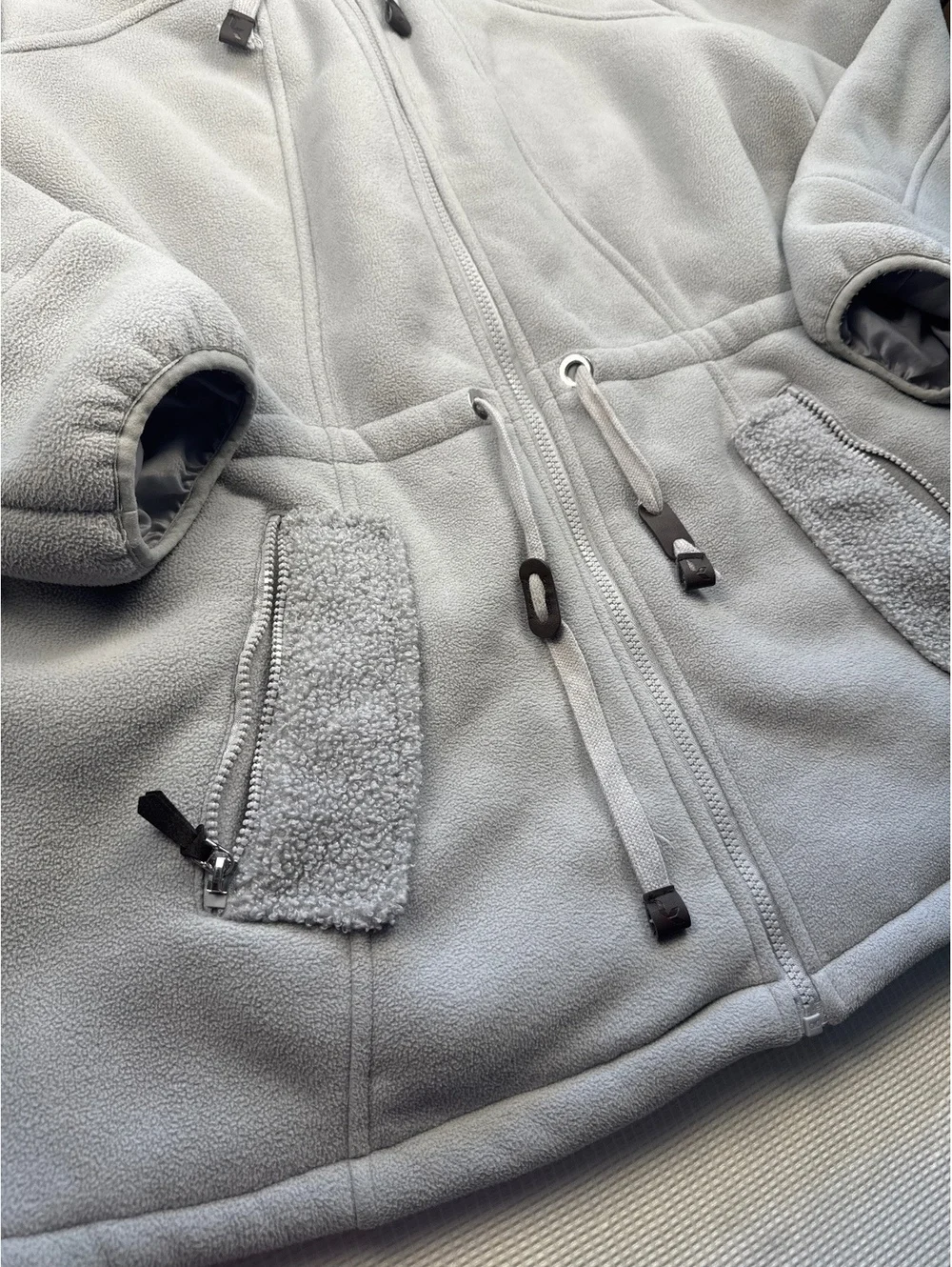 Koolaburra by UGG Women's Light Gray Fleece Zip-Up Hoodie Jacket
